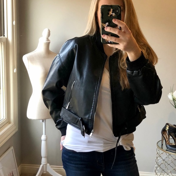 Zara Jackets & Blazers - NWT Zara Cropped Faux Leather Jacket, size XL